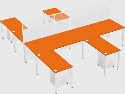 Shared l-shape cubicle