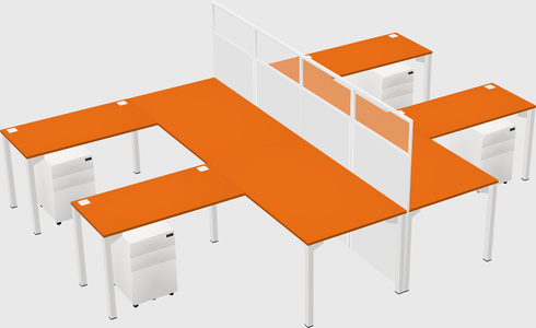 Shared l-shape cubicle