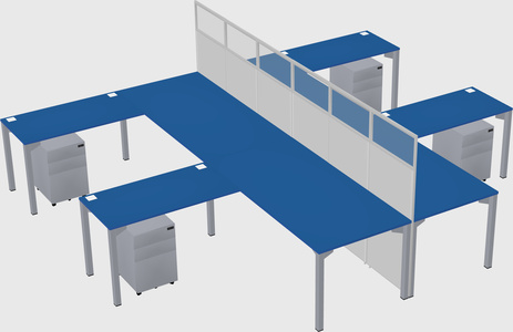 Shared l-shape cubicle