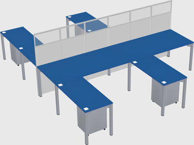Shared l-shape cubicle