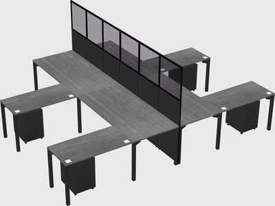 Shared l-shape cubicle