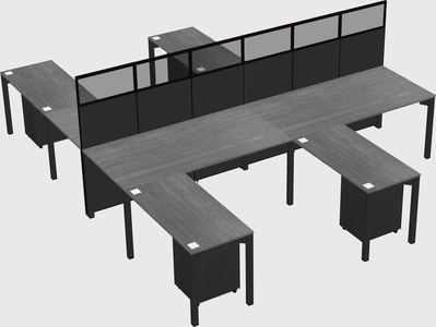 Shared l-shape cubicle