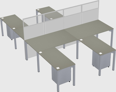 Shared l-shape cubicle