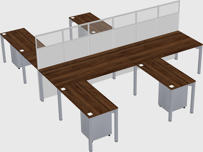 Shared l-shape cubicle