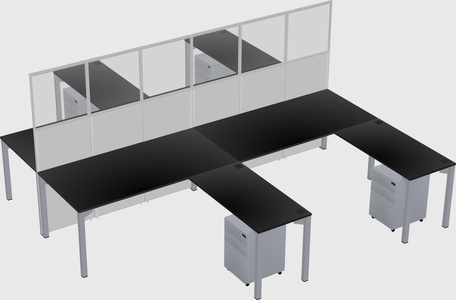 Shared l-shape cubicle