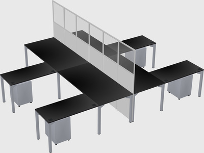 Shared l-shape cubicle