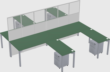 Shared l-shape cubicle