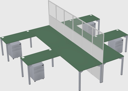 Shared l-shape cubicle