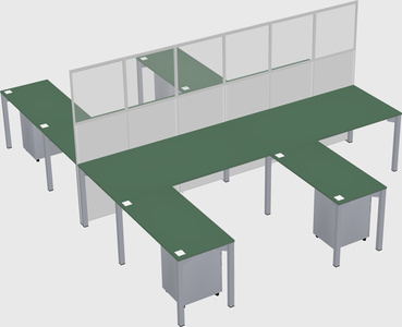 Shared l-shape cubicle