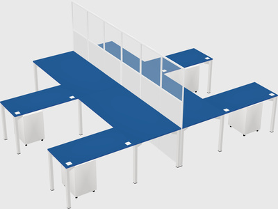 Shared l-shape cubicle