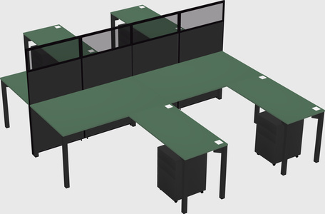 Shared l-shape cubicle