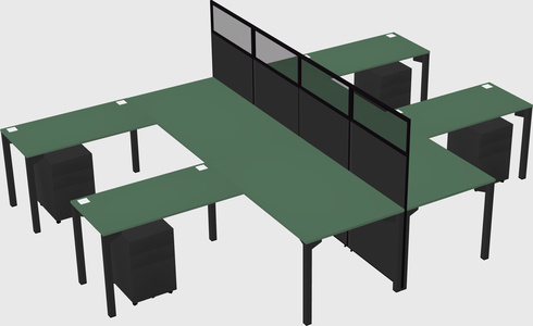 Shared l-shape cubicle