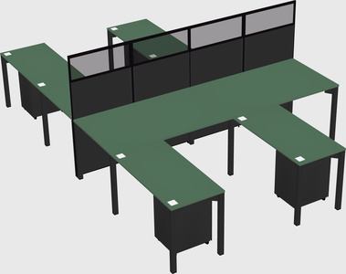 Shared l-shape cubicle