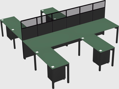 Shared l-shape cubicle