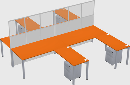 Shared l-shape cubicle