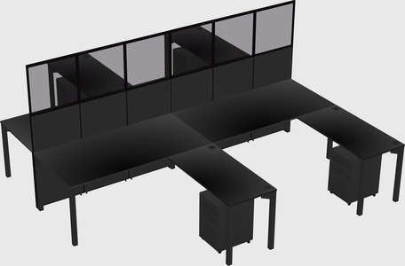 Shared l-shape cubicle