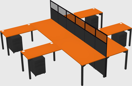 Shared l-shape cubicle