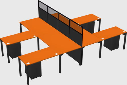 Shared l-shape cubicle