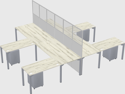 Shared l-shape cubicle