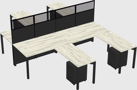 Shared l-shape cubicle