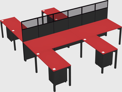 Shared l-shape cubicle