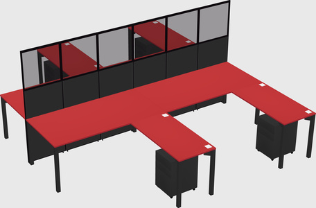 Shared l-shape cubicle
