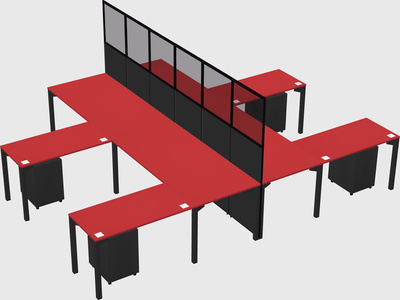 Shared l-shape cubicle
