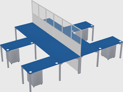Shared l-shape cubicle