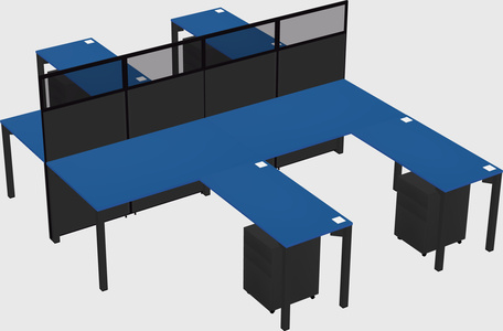 Shared l-shape cubicle