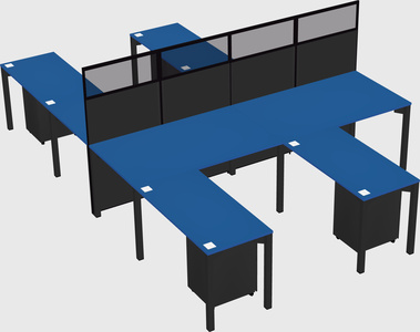 Shared l-shape cubicle