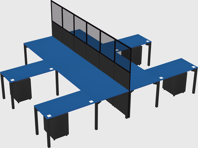 Shared l-shape cubicle