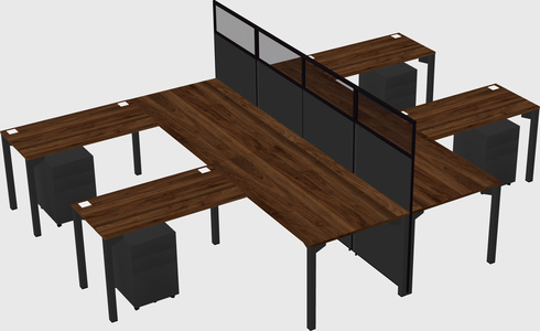 Shared l-shape cubicle