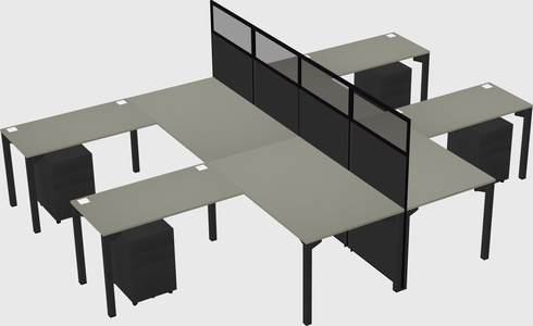 Shared l-shape cubicle