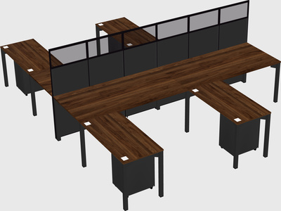Shared l-shape cubicle