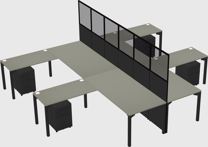 Shared l-shape cubicle