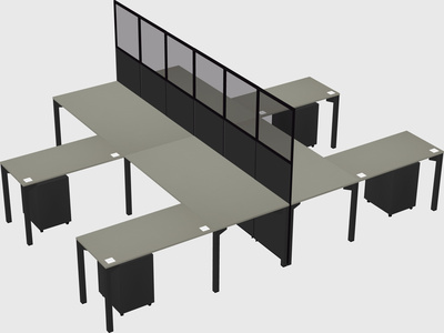 Shared l-shape cubicle