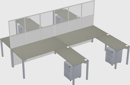 Shared l-shape cubicle