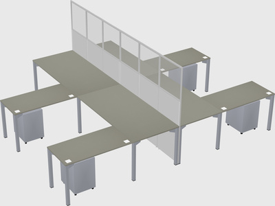 Shared l-shape cubicle