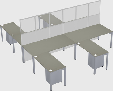 Shared l-shape cubicle
