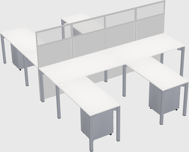 Shared l-shape cubicle