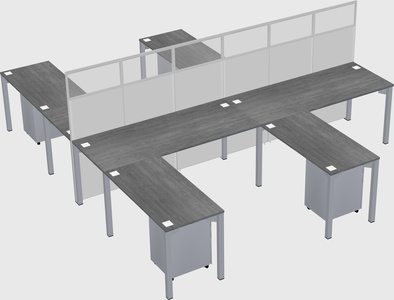 Shared l-shape cubicle