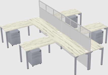 Shared l-shape cubicle