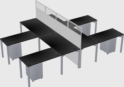 Shared l-shape cubicle