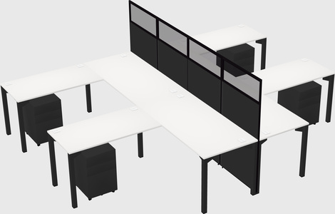 Shared l-shape cubicle