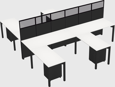 Shared l-shape cubicle