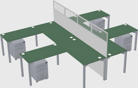 Shared l-shape cubicle