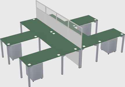Shared l-shape cubicle