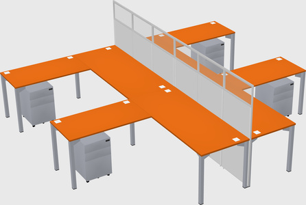 Shared l-shape cubicle