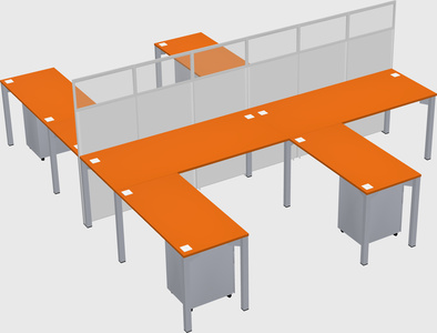 Shared l-shape cubicle