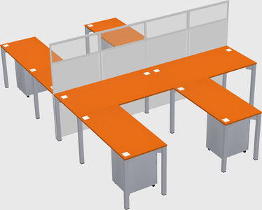 Shared l-shape cubicle